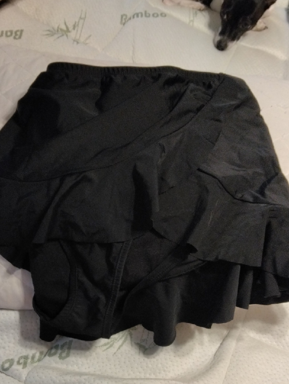 Black Ruffled Swim Skort